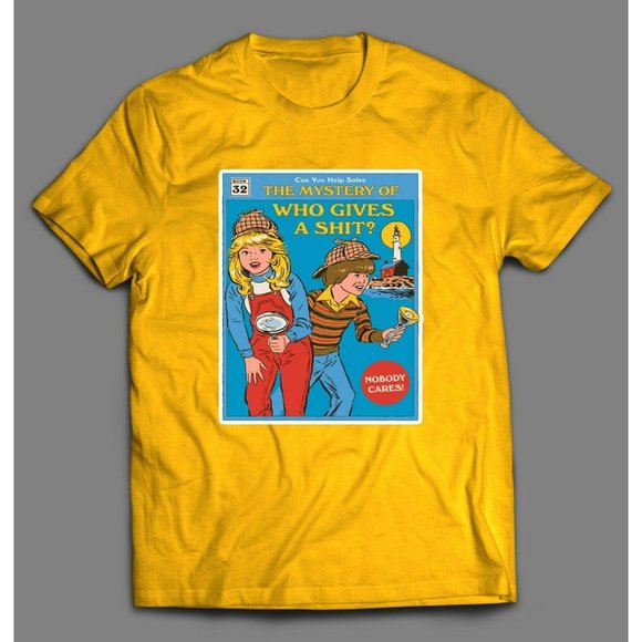 WHO GIVES A SH!T CHILDRENS MYSTERY BOOK SHIRT - Picture 1 of 2